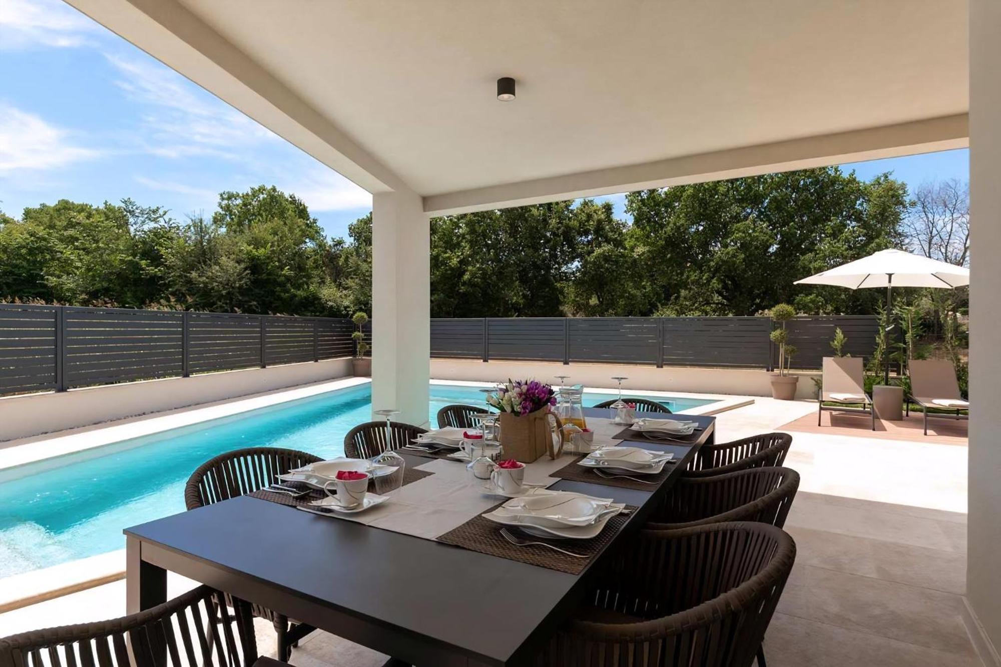 Luxurioese Villa Perla Mit Pool Und Jacuzzi โปเรช ภายนอก รูปภาพ