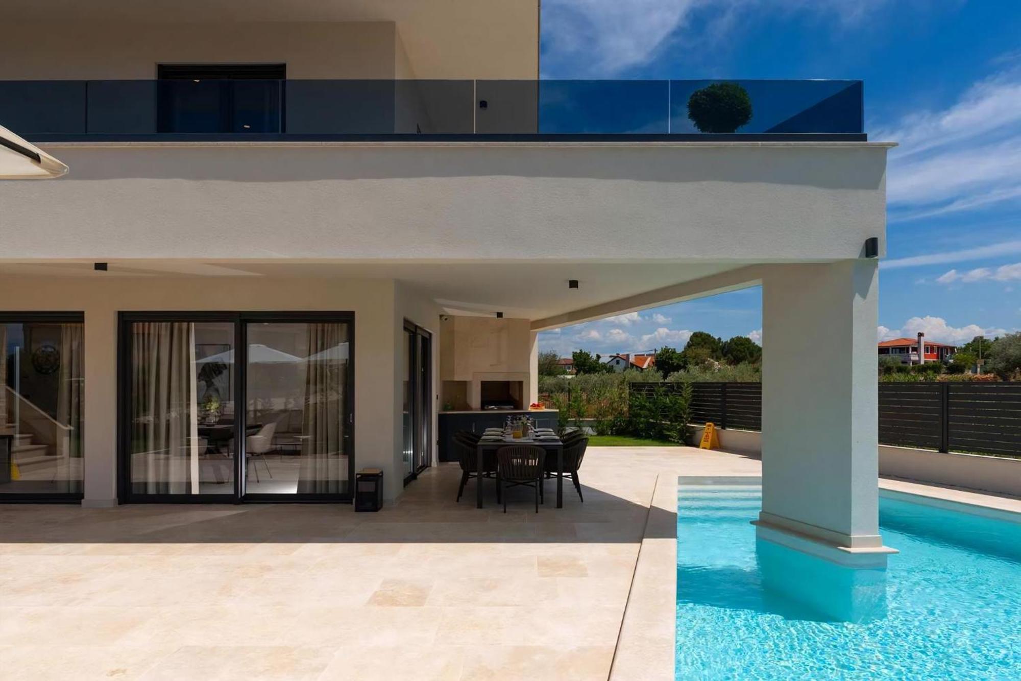 Luxurioese Villa Perla Mit Pool Und Jacuzzi โปเรช ภายนอก รูปภาพ