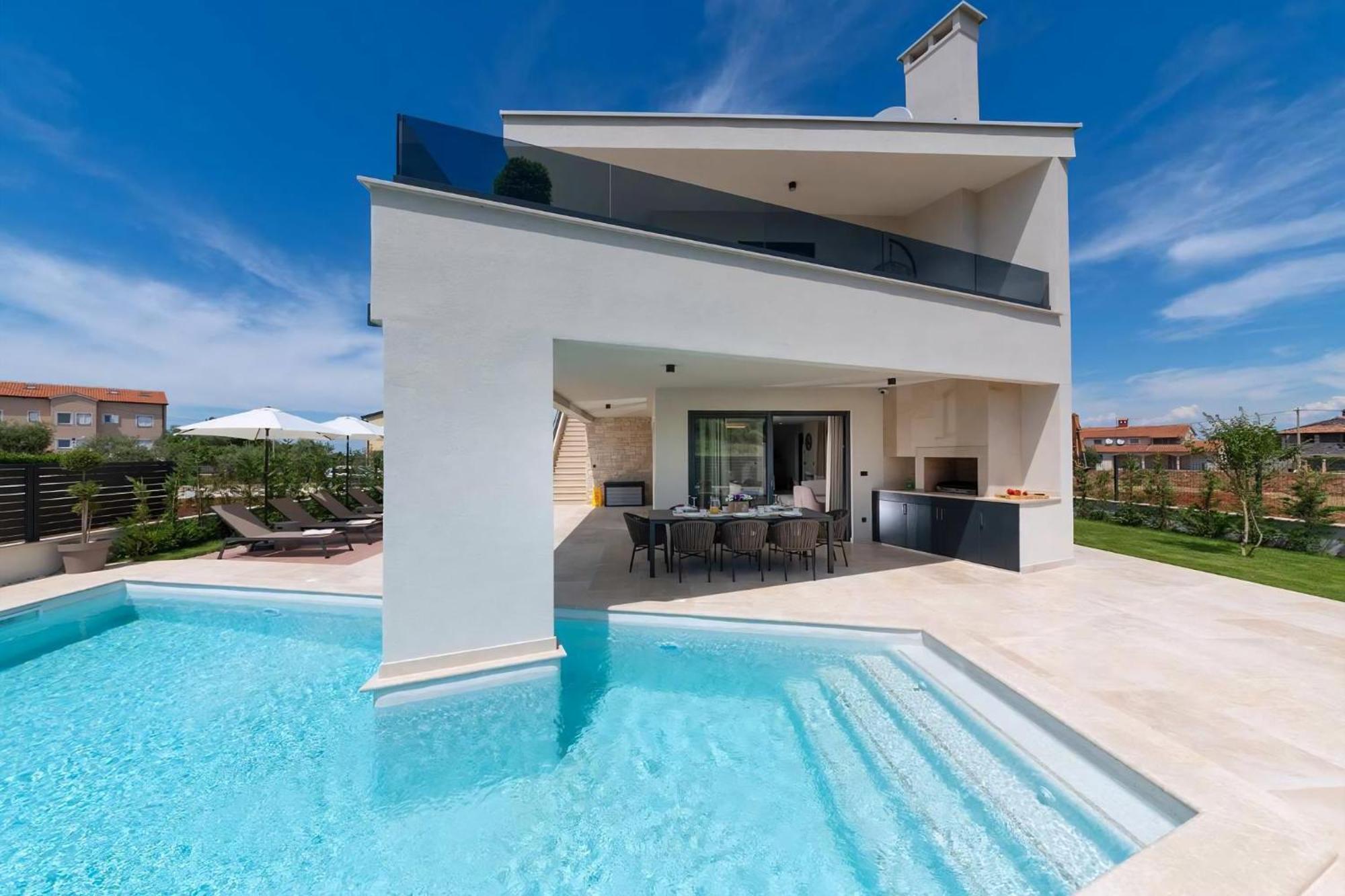 Luxurioese Villa Perla Mit Pool Und Jacuzzi โปเรช ภายนอก รูปภาพ